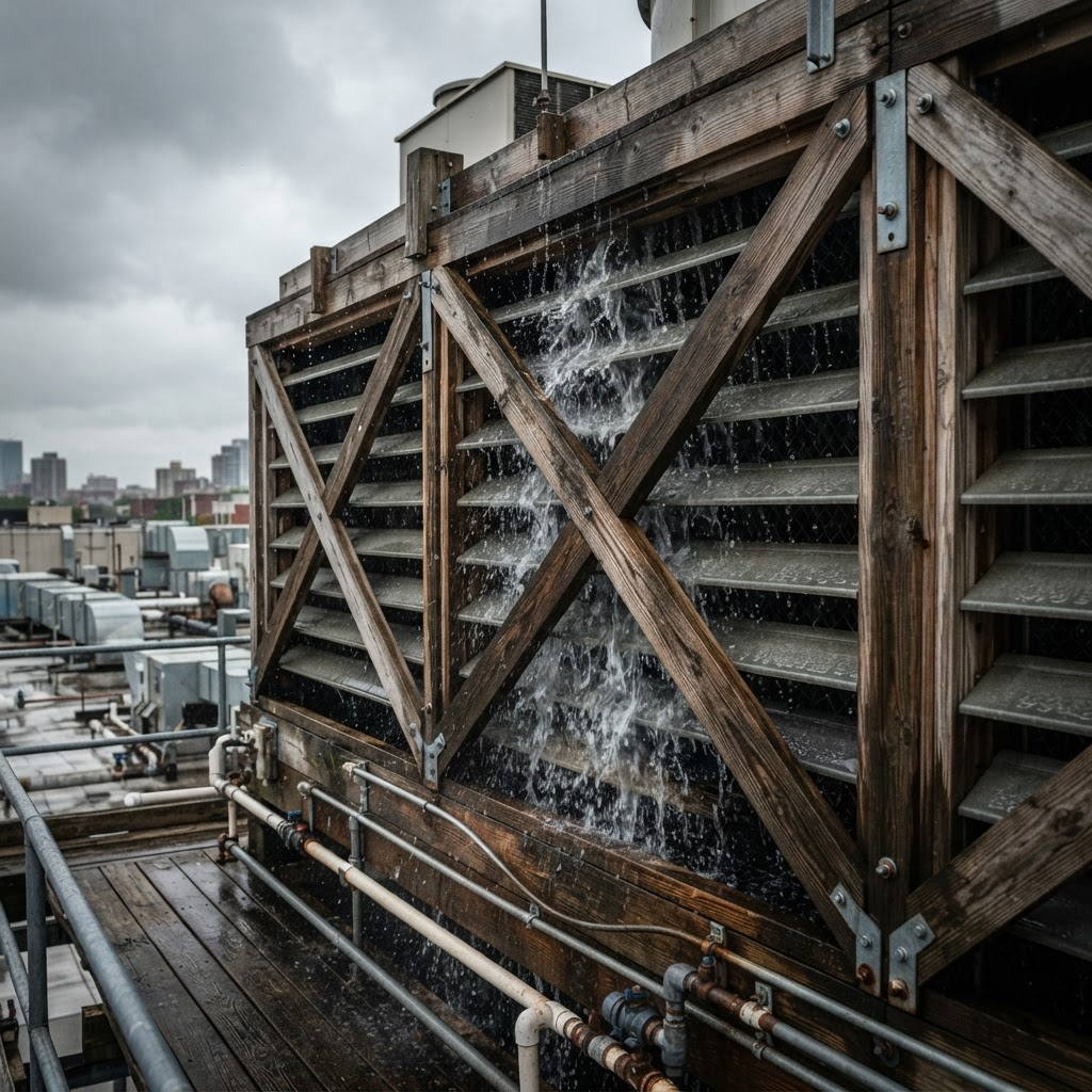 Multi-cell cooling tower installation
